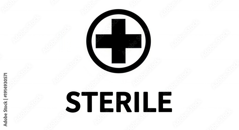 Obraz premium Medical Sterility Symbol With The Word Sterile, Emphasizing Cleanliness And Safety Measures