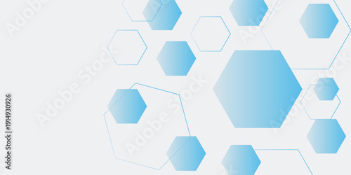 Abstract blue hexagon banner background.