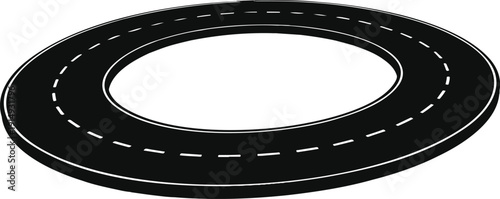 Winding Road Outline Icon Set  Curvy Path for Transportation and Travel Design