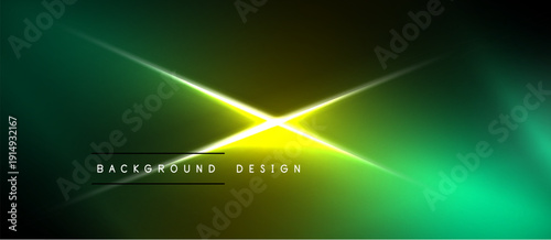Abstract green yellow gradient. Bright starburst effect dominates center. Text reads background design. Dark borders frame vibrant colors.