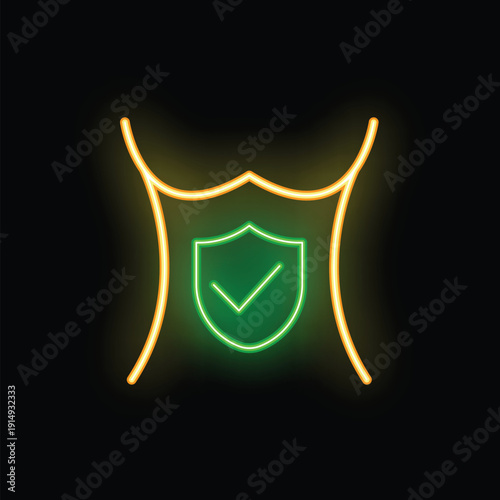 Neon sign illustrating the concept of stomach protection, digestive health and healthy gut flora