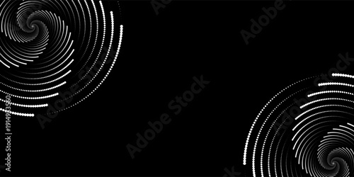 Swirling radial background. Black and white Halftone dotted background Pop art overlay texture. Hand drawn NOT AI