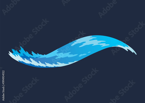 Water splashe. Fluid flow. Icon element for advertising water delivery. Blue water. Vector illustration