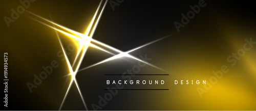 Dark backdrop features bright golden lines radiating from central point. Text reads background design. Minimalist, modern aesthetic.