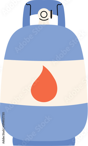Hand draw blue propane gas tank illustration