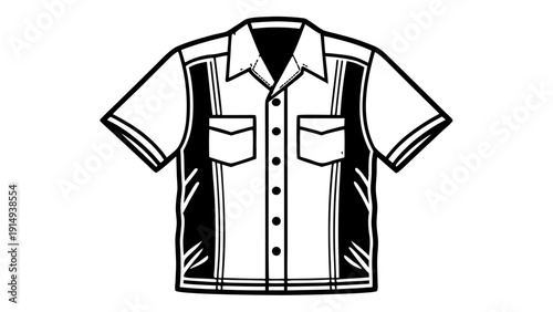 Detailed illustration of a shirt with pockets and buttons from a front view