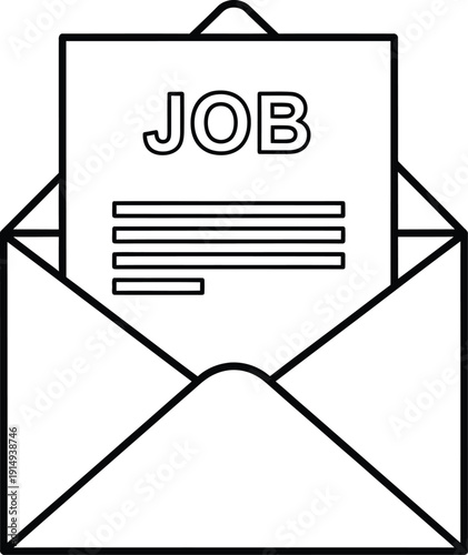 Job Offer Letter in Open Envelope