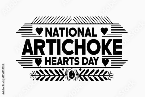 NATIONAL ARTICHOKE HEARTS DAY vector illustration isolated on white background