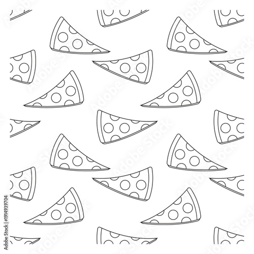 Design pattern repeat pizza sketch line stroke unique