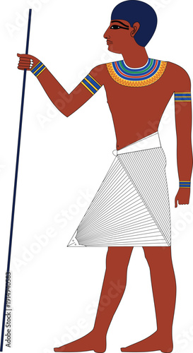 Egyptian Vizier Ancient Egypt Official and Advisor Deity Vector Color Illustration