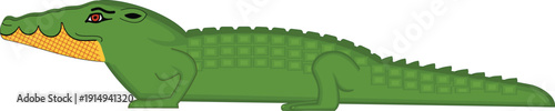 Ancient Egyptian Crocodile Sobek God Symbol of Strength Vector Illustration