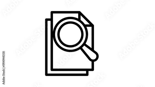Animated audit document icon 4k motion seamless looping