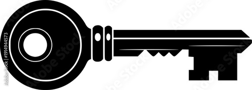  Minimalist Key Silhouette - Modern Security Access and Locksmith Vector Symbol 