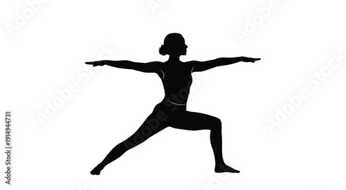 A dynamic figure in mid air appearing to jump or dance silhouette