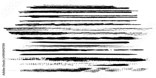 Set of wavy horizontal lines. Marker hand-drawn line border set and scribble design elements. Lines hand drawn paint brush stroke. Vector set isolated on white. Hand drawn scribble. decoration