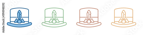 Top Hat Icon Set Multiple Style Collection 