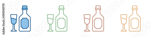 Champagne Icon Set Multiple Style Collection 