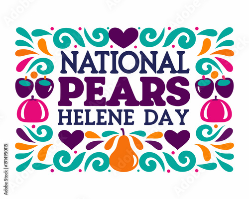 NATIONAL PEARS HELENE DAY vector illustration isolated on white background