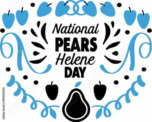 NATIONAL PEARS HELENE DAY vector illustration isolated on white background