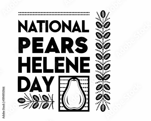 Delicious Pears Helene Dessert Vector Illustration, Sweet Fruit and Chocolate Concept