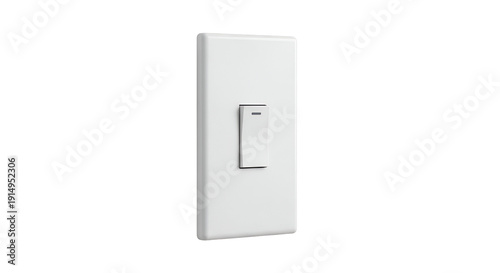 Clean white rocker light switch isolated against a black background representing electrical control for modern home or office illumination systems