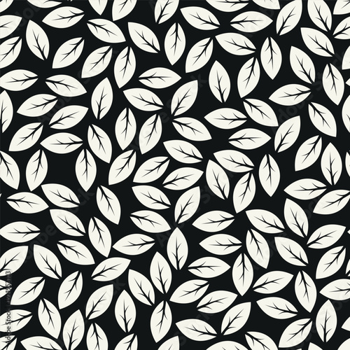 Vector seamless pattern. Modern stylish texture with natural grid. Repeating abstract background. Monochrome smooth elements. Contemporary graphic design.