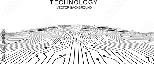 Digital technology circuit board vector background, electronic motherboard lines and dots, computer chip pattern, cad drawing flat vector illustration, isolated.