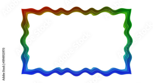 A colorful wavy border frame on a white background is visible.
