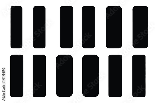 Popular silhouette icons of  pause button on white background.