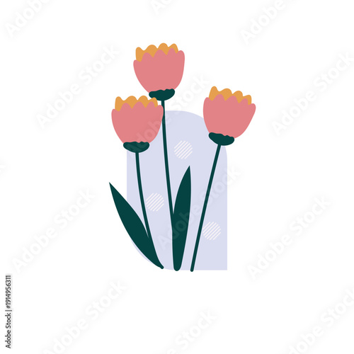 Minimal Floral Shape Botanical Illustration