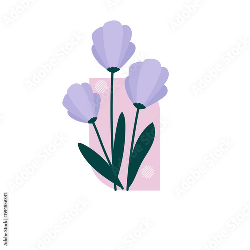 Minimal Floral Shape Botanical Illustration