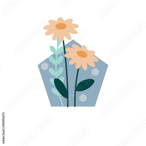 Minimal Floral Shape Botanical Illustration