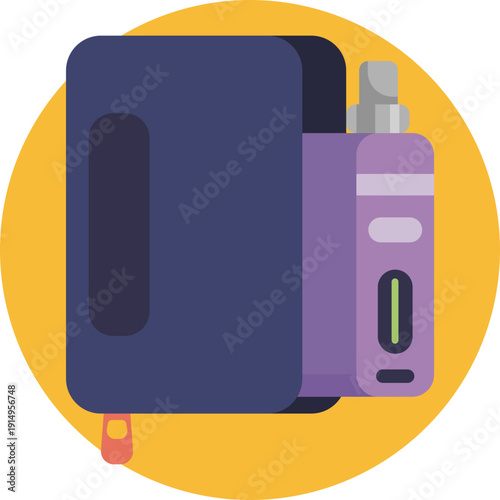 Vaping icon – A symbol representing the use of an electronic cigarette or vape device that produces inhaled vapor.