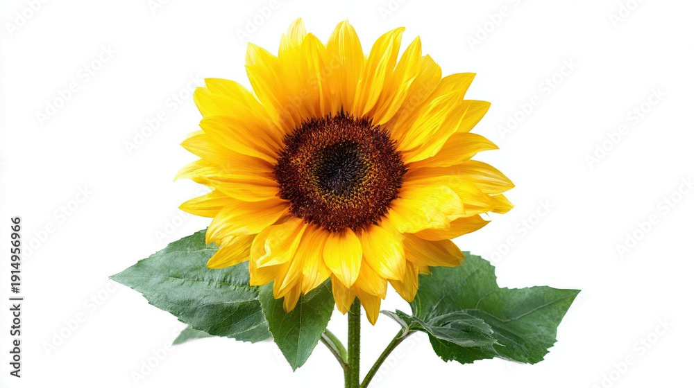 Fototapeta premium Bright sunflower with vibrant yellow petals.