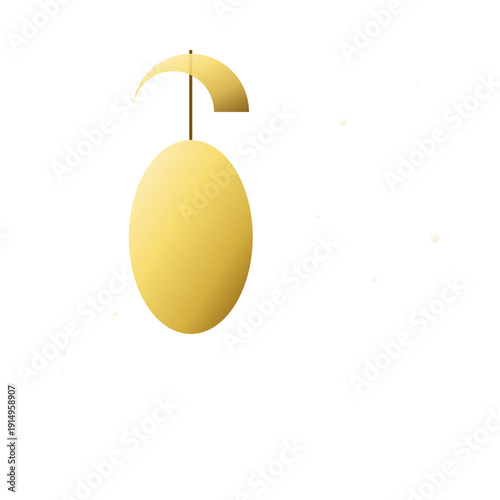 A yellow lemon with a miniature umbrella on top, isolated on a white background.