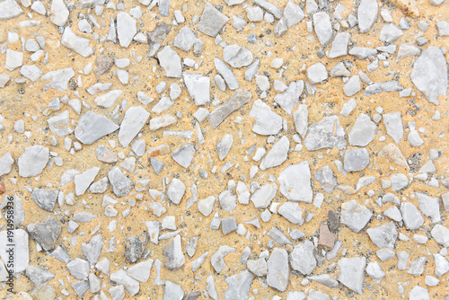 Vászonkép EXPOSED AGGREGATE CONCRETE SURFACE WITH VISIBLE GRAVEL AND STONE - ROUGH CEMENT