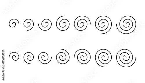 ぐるぐる巻きの線のアイコン