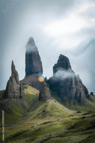 The old man of storr on a cloudy day