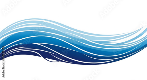 Wallpaper Mural Modern Abstract Sea Waves | Blue Gradient Layered Ocean Water Background Torontodigital.ca