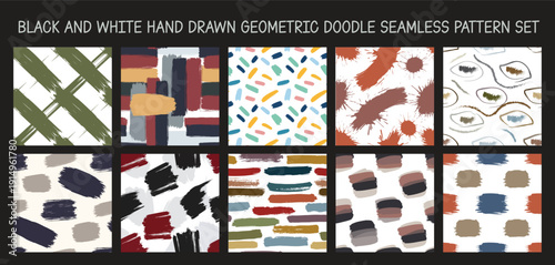 Vector Hipster Brush Stroke Seamless Pattern for Stylish Abstract Textile Wallpaper Background