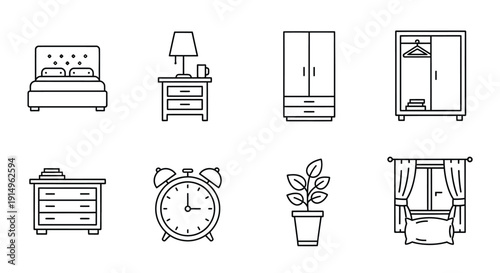 A collection of bedroom furniture and accessories for a cozy and functional space