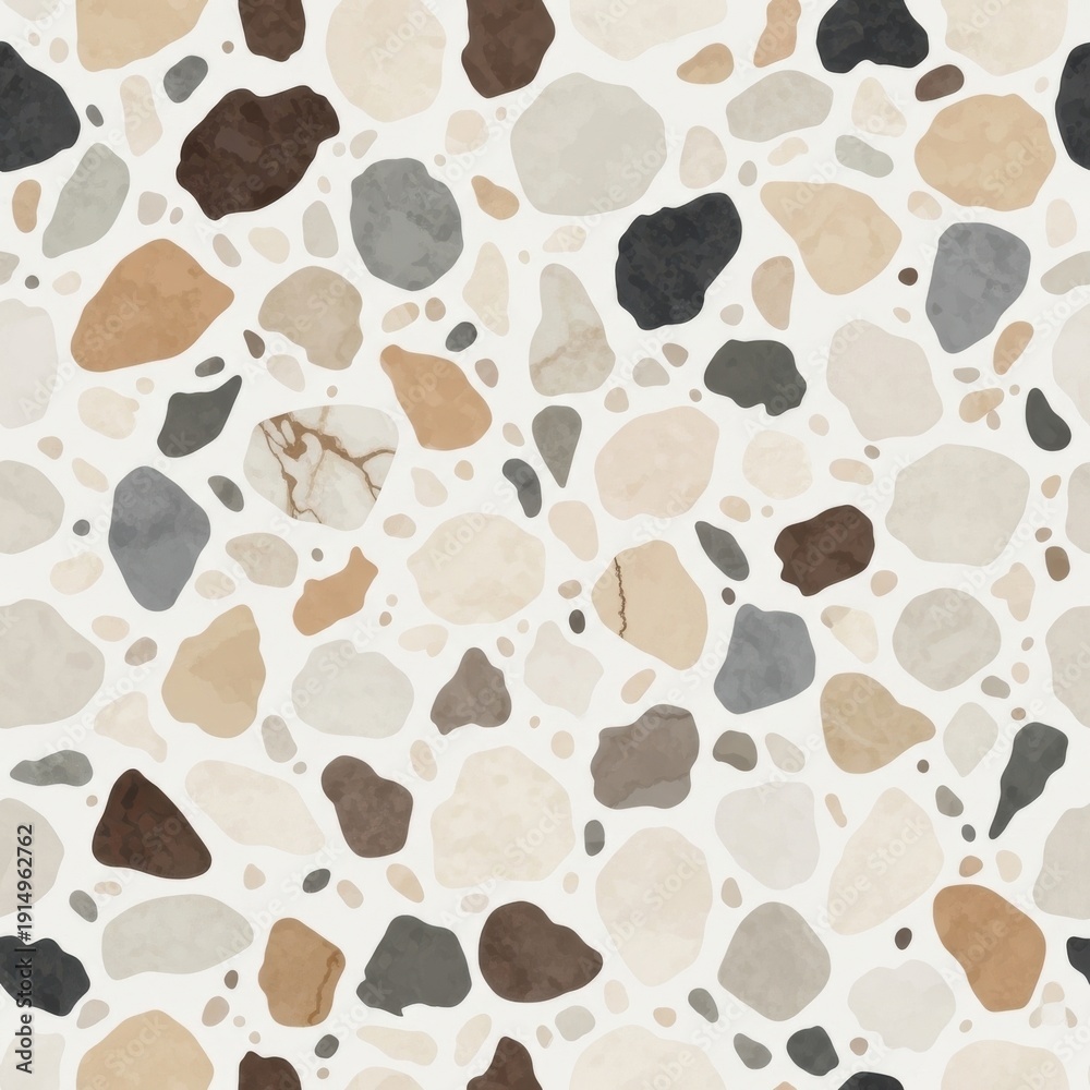 Fototapeta premium Italian terrazzo seamless vector background, classic Venetian flooring style, elegant marble fragments, modern luxury interior trend, high resolution stock texture, ultra high resolution, 4k texture