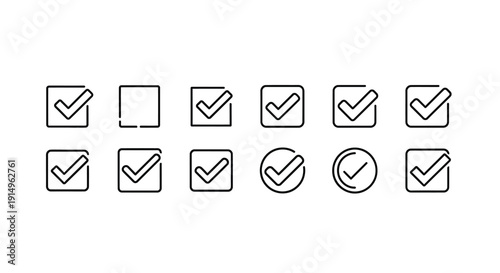 A variety of checkboxes and radio buttons in different states and styles