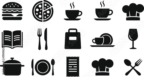 Restaurant and buffet table manners icon 