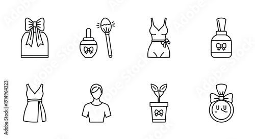 Assorted beauty and self-care items arranged in a grid pattern