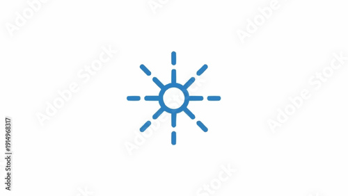 Simple Blue Starburst Icon Graphic.