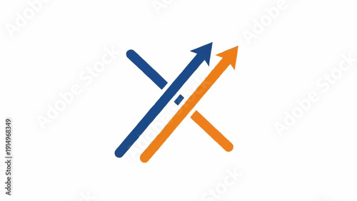 Arrows Crossing Each Other Upward Trend.