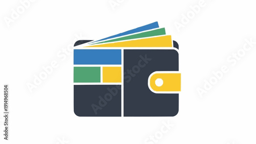 Colorful Wallet with Yellow Strap.