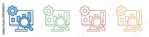 Search Engine Optimization Icon Set Multiple Style Collection 
