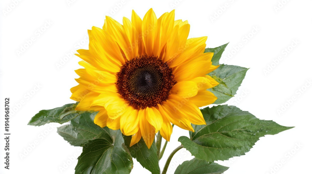 Fototapeta premium Bright sunflower with vibrant yellow petals.